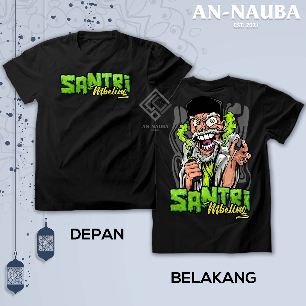 KAOS SANTRI MBELING / Baju Dakwah Islami Santri Salafy / Tshirt Distro Bisa Lengan Panjang