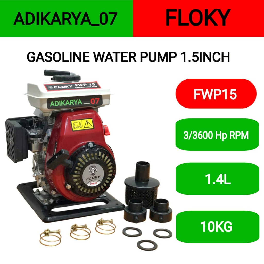 Mesin Pompa Air Sawah 1,5 Inch 4 Tak Mesin Waterpump 1,5 Inch FWP15 4 Tak Mesin Alkon Pompa Air Irig
