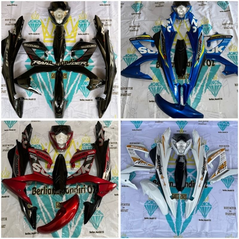 Cover Full Body Halus FullSett Satria Fu Facelift HITAM PUTIH BIRU