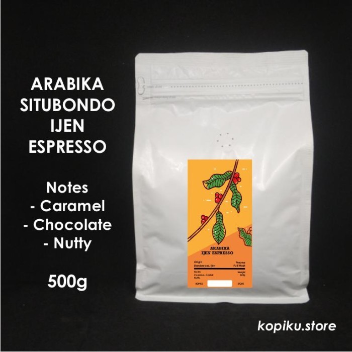 

Kopi Espresso Arabika Situbondo Ijen 500g - Biji / Bubuk - Giling Kasar