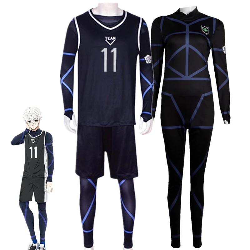 Jersey Baju Blue Lock Anime Cosplay Costume Nagi Seishiro Bebas Request