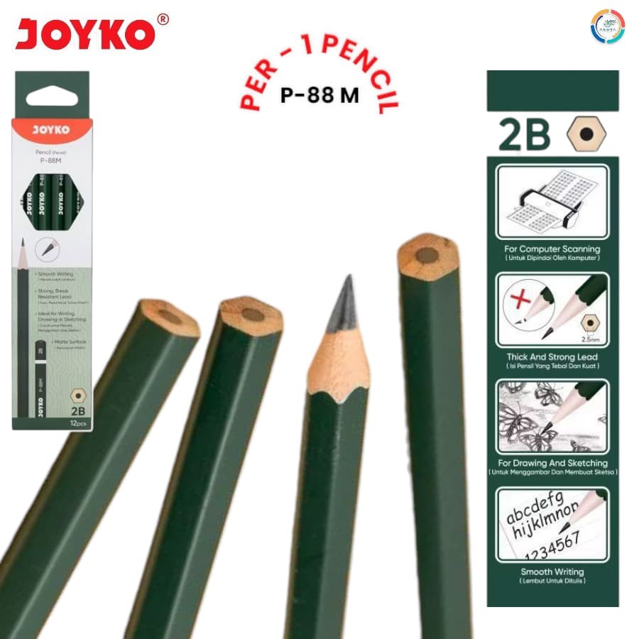 

Joyko Pensil Tulis 2B P-88M [Per Pcs]