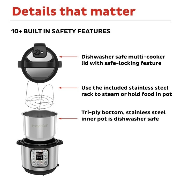 Instant Pot Duo 7 in 1 Electric Pressure Cooker Garansi Resmi