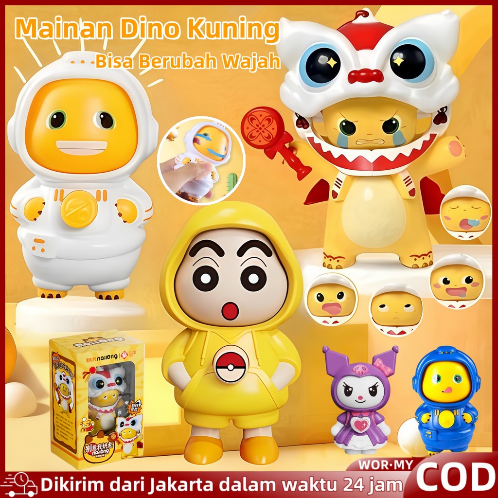 Mainan Nailong Kuning Bisa Berubah Wajah Crayon Shinchan Penyimpanan Boneka Face Changing Lucu Toy G