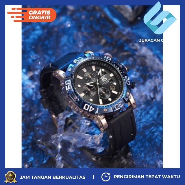 Jam Tangan Pria Sport T5 H 3855G Chronograph Tanggal Aktif & Paper Bag - Bisa Bayar Ditempat - COD -