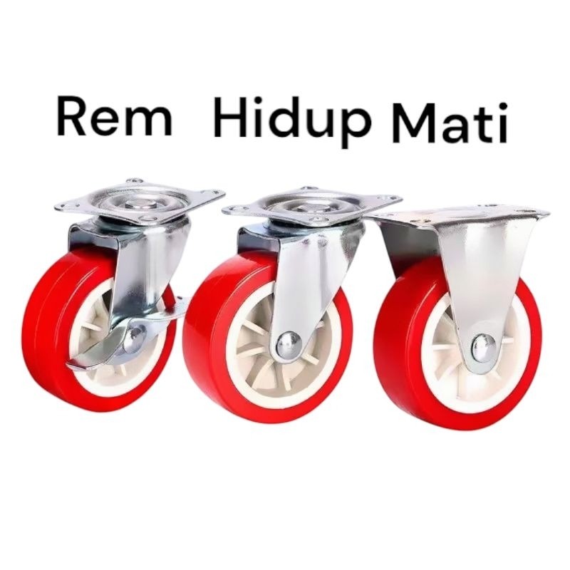 roda troli rem hidup mati 2 inch eceran roda cartrol troli 2 inch