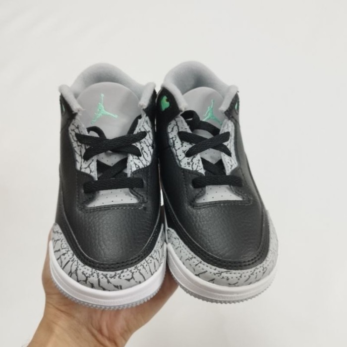 ✨LARIS✨ -Sepatu Anak Bayi Pria Wanita Air Jordan Retro 3 Baby Toddler TD Green Glow  Kids Shoes M096