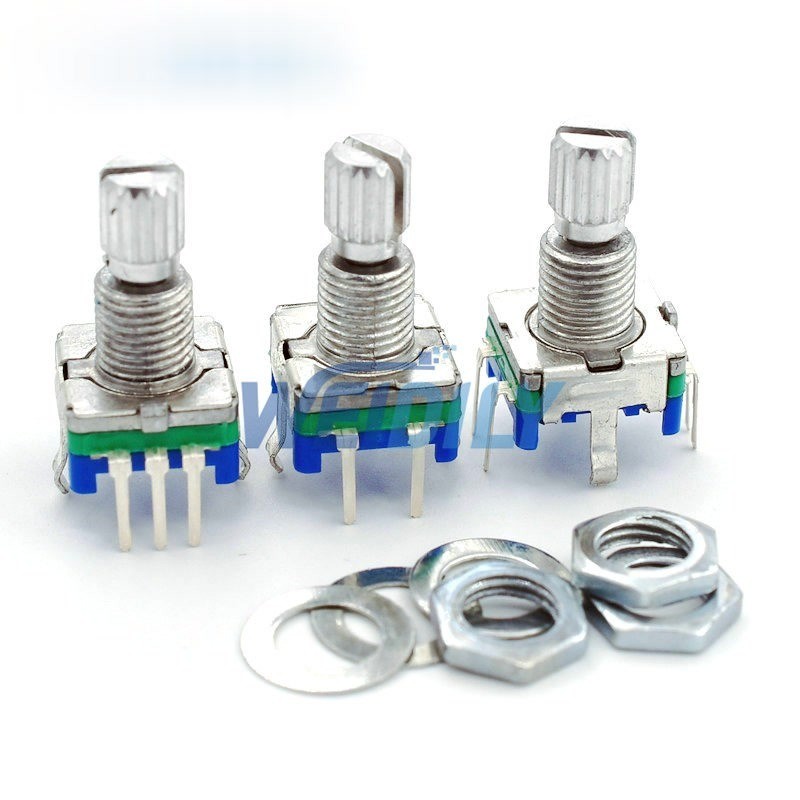 5PCS 20 Position 360 Degree Rotary Encoder EC11 w Push Button 5Pin Handle Long 15MM With A Built In 