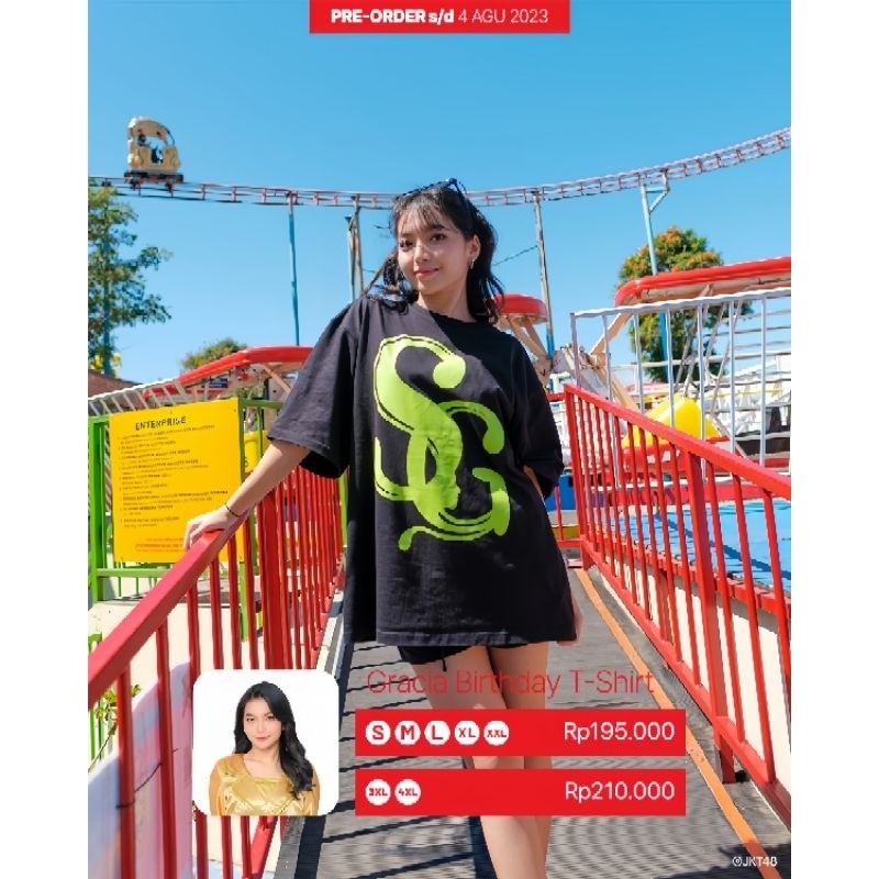 Kaos JKT48 Birthday T-Shirt Shania Gracia (Gracia) 2023 | Oversize - Hitam premium
