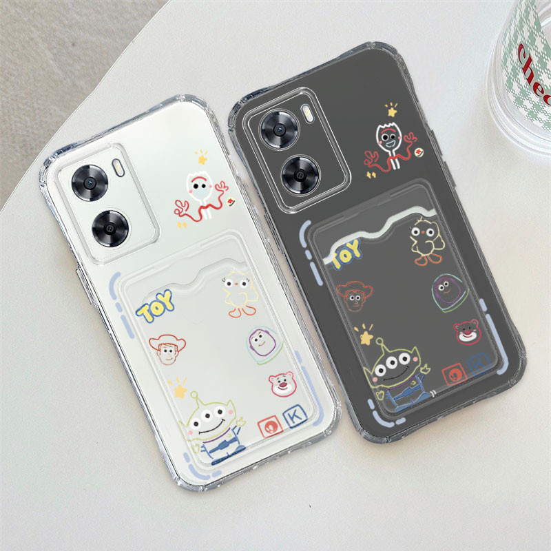 Transparent TPU Card Slot Case Casing For Oppo Realme 5 5i 5s 6i 9i 9 4G 9 Pro+ 10 4G 10 Pro 10 Pro+