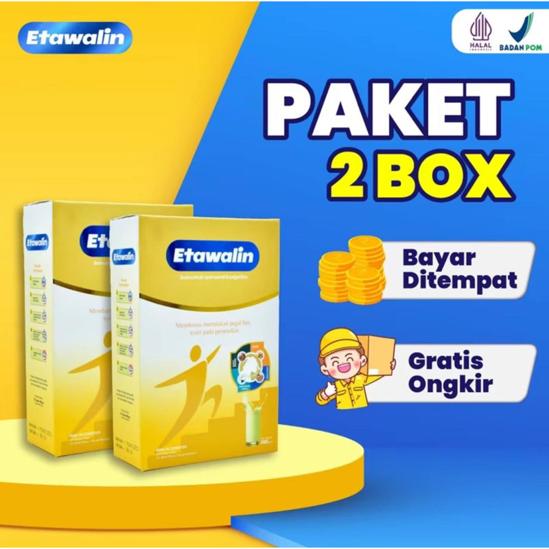 

PAKET 2 BOX ETAWALIN - Susu Kambing Etawa Bantu Atasi Masalah Nyeri Sendi Pegal Linu Nyeri Tulang Rematik Kesemutan Radang Sendi Cegah Osteoporosis Pengeroposan Tulang Tingkatkan Kepadatan Tulang Paket Hemat Asli Original Termurah Terlaris