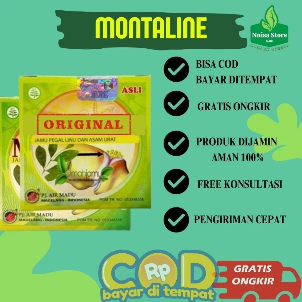 

ORI ATASI LINU isi kemasan 1 pack 10 sachet × 4 kpsl aturan minum: *minum secara teratur 2 kpsl *minum bila parah 2x2 kpsl per hari (montaline)