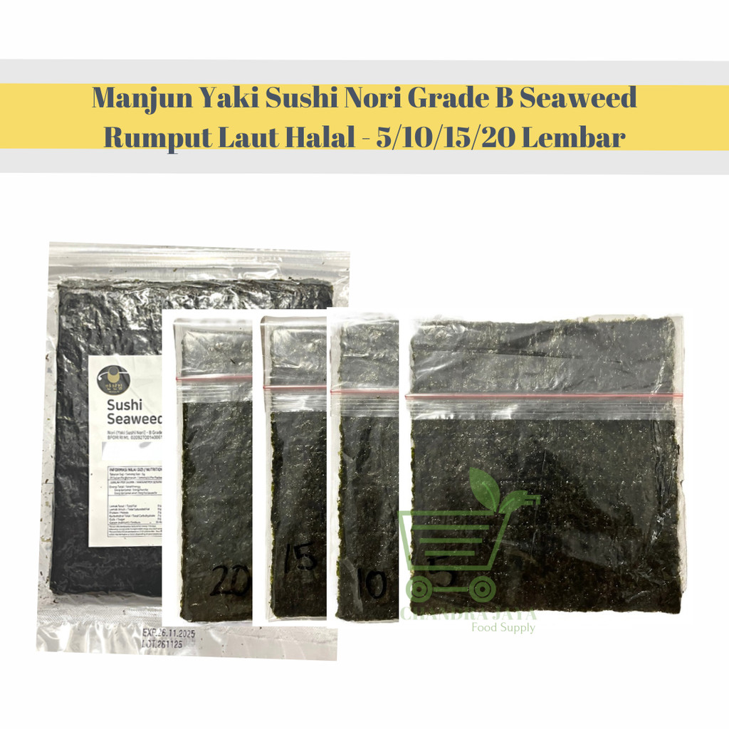 

Manjun Yaki Sushi Nori Grade B Seaweed Rumput Laut Halal - 5/10/15/20 Lembar