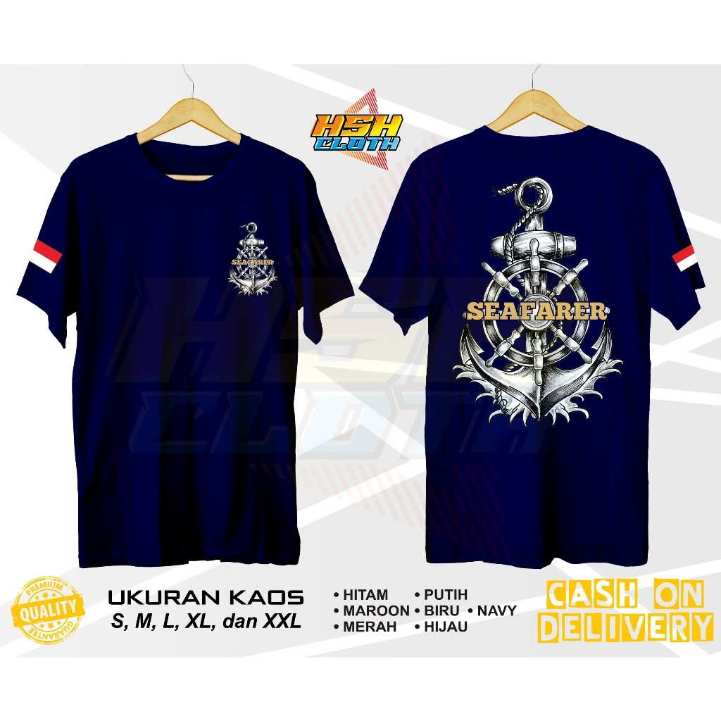 Baju Kaos Distro Pelaut Seafarer Jangkar Pelayaran Bisa Custom - HSHCloth