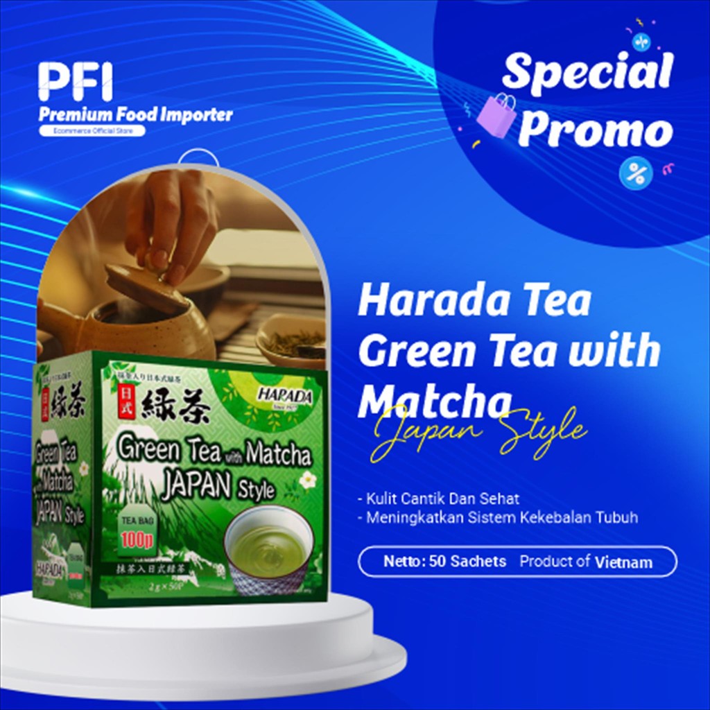 

Harada Green Tea with Matcha Japan Style Box - 50 sachet