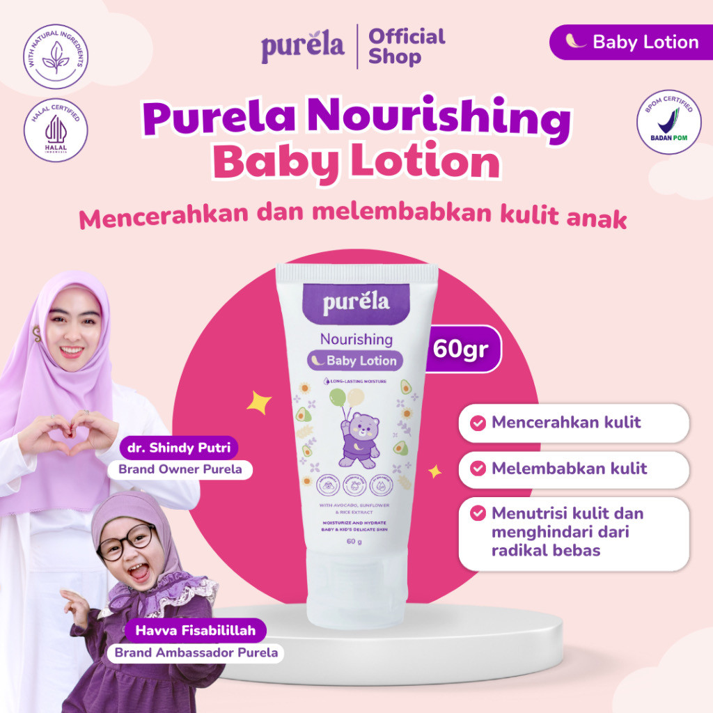 PURELA Baby Lotion | Pelembab Kulit Bayi dan Anak | Pemutih Kulit Bayi dan Anak