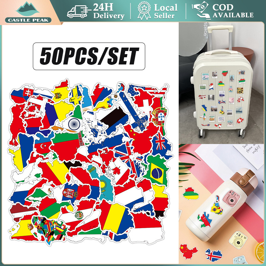 

50Pcs Stiker Negara | Sticker Country Laptop Helm Tumblr Koper