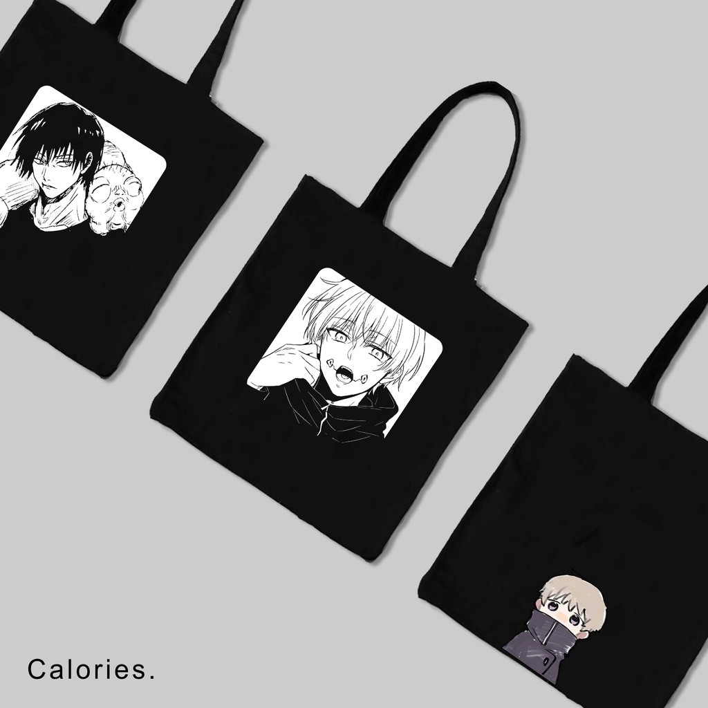 Totebag Hitam  ANIME Jujutsu kaisen itadori yuuji gojou satoru #htjk