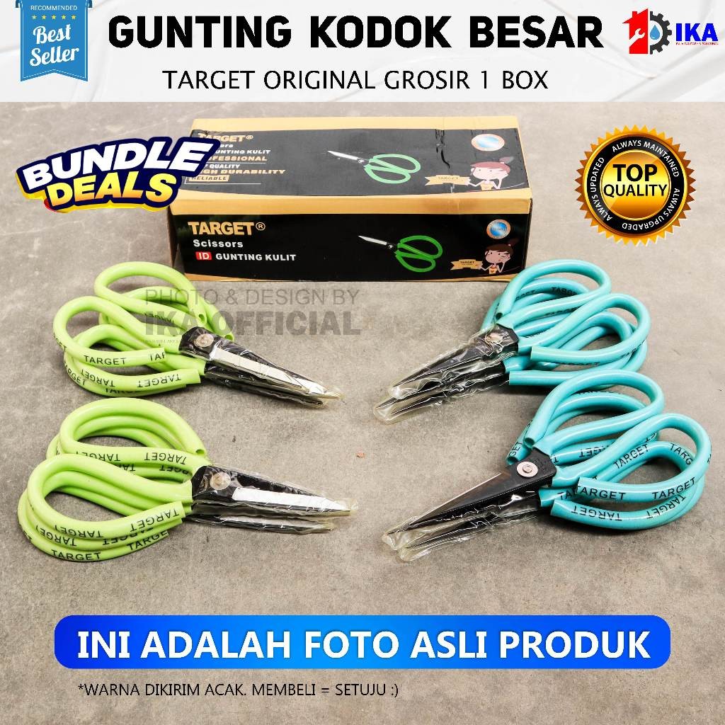 

SAB 1 Box Grosir TARGET Gunting Kodok (Bahan kain) /Gunting Kodok Serbaguna Seng Kawat GUNTING KAIN KODOK KERTAS SERBAGUNA / Gunting kodok 8"/ Gunting kain / Gunting Karton / Gunting serbaguna / GUNTING BESAR SCISSORS GUNTING KERTAS SERBAGUNA STAMVICK