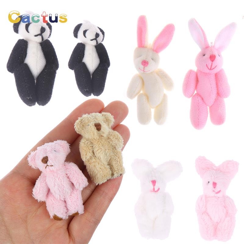 

4/4.5/6cm Mini Teddy Bear Plush Toy Joint Bear Cartoon Stuffed Dolls Long Ear Rabbit Toys Souvenirs For Children Small Gifts