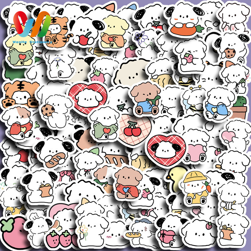 

100pcs stiker Hewan Anak Anjing Korea yang Lucu Kreatif DIY untuk Komputer, Washi, Scrapbooking, Laptop, Alat Tulis, Seni, dan Kerajinan.