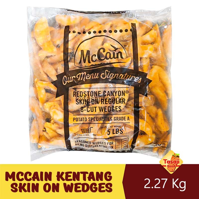 

McCain Redstone Canyon Skin On Wedges Reguler 2,27 Kg - Kentang Goreng Beku
