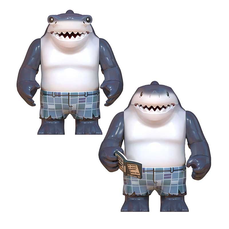 

WM2423 WM2424 Big King Shark Building Blocks Ripster Jab Slammu Cartoon Mini Action Toy Figures Assemble Toys Kids