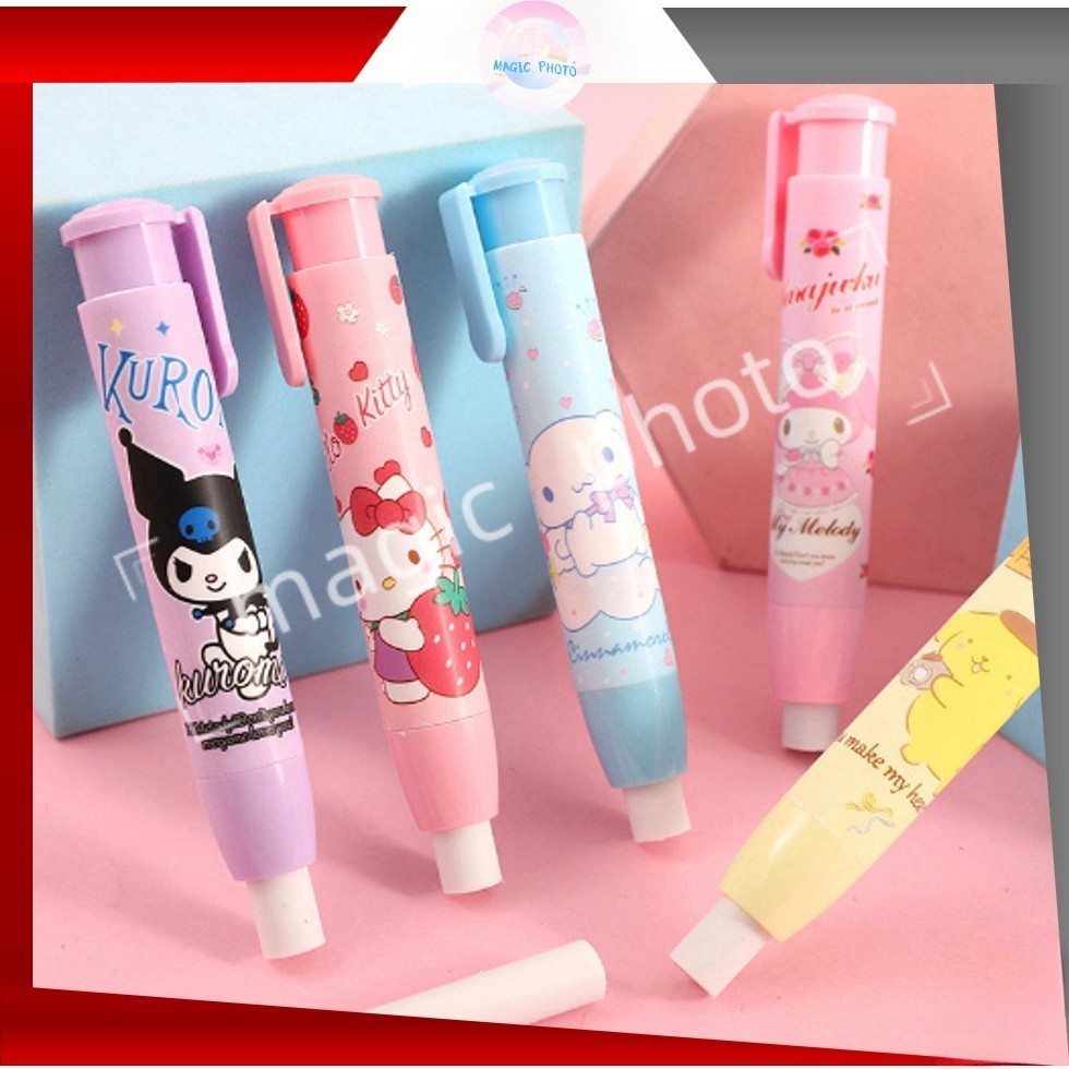 

Penghapus Pensil Mekanik Motif Karakter Lucu / Mechanical Eraser / Penghapus Bentuk Lipstick / Hapusan Eraser Lipstik