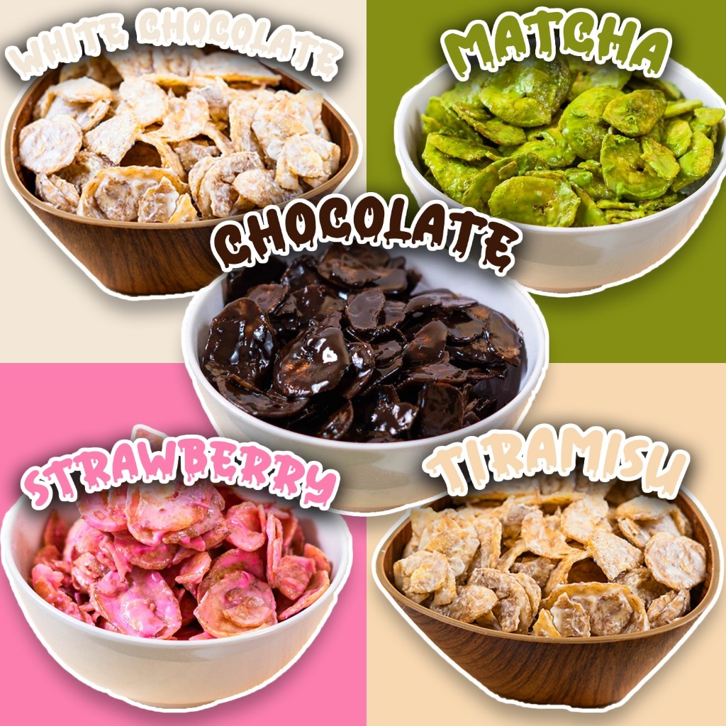 

KERIPIK PISANG LUMER Coklat, Matcha, Strawberry, Tiramisu, White Chocolate 500ml / 150G