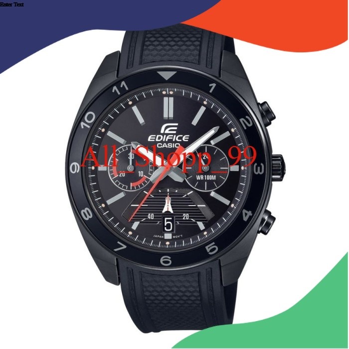 Casio EDIFICE EFV-590PB-1AVUDF - Jam Tangan Pria EFV590PB Karet Hitam
