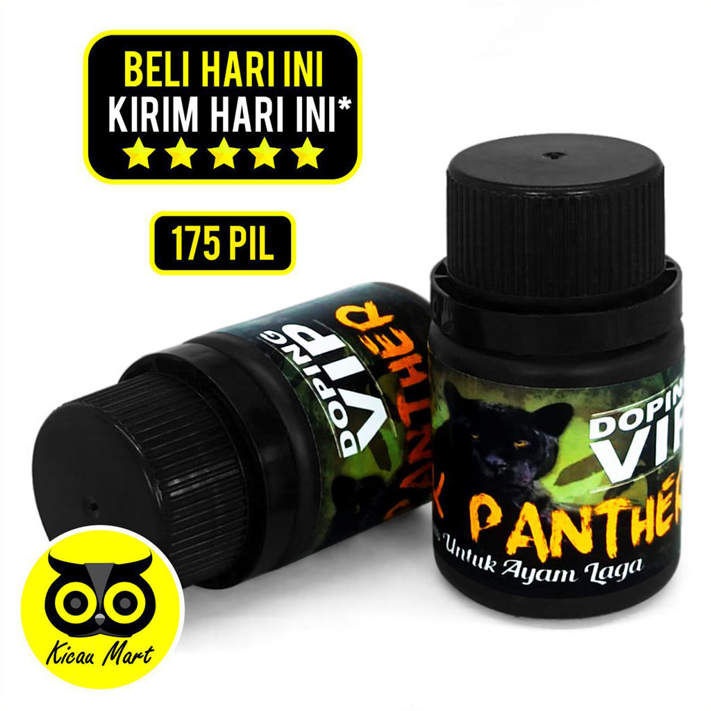 KICAU MART Vitamin Obat Ayam Laga Doping Vip Black Panther Pil Kapsul Meningkatkan Agresif Dan Power