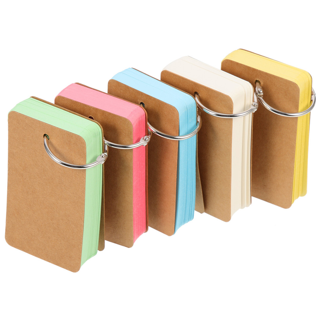 

5 Pcs Card Stock Mini Memory Flash Cards Blank Words Flashcards Writing Paper Notepad Primary School Creative Index Learning