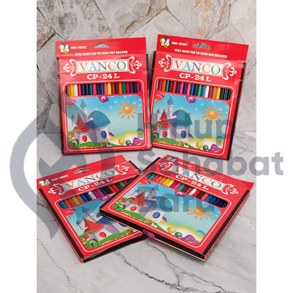 

SATU SET ( 24 WARNA ) Pensil Warna Vanco 24 Warna Panjang