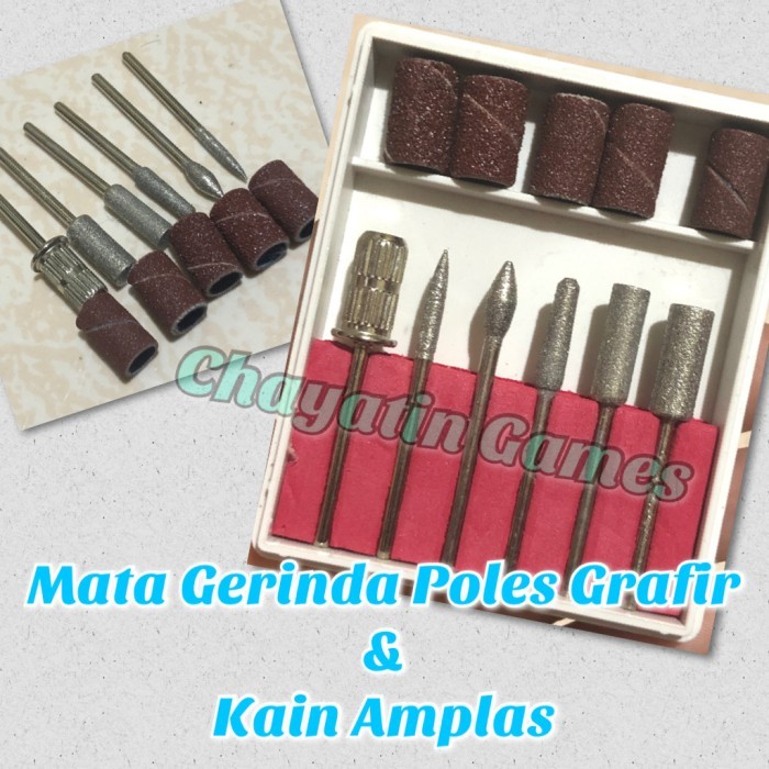 Set Mata Bor - Mata Gerinda Poles Grafir & Amplas Ukuran As 2.3mm