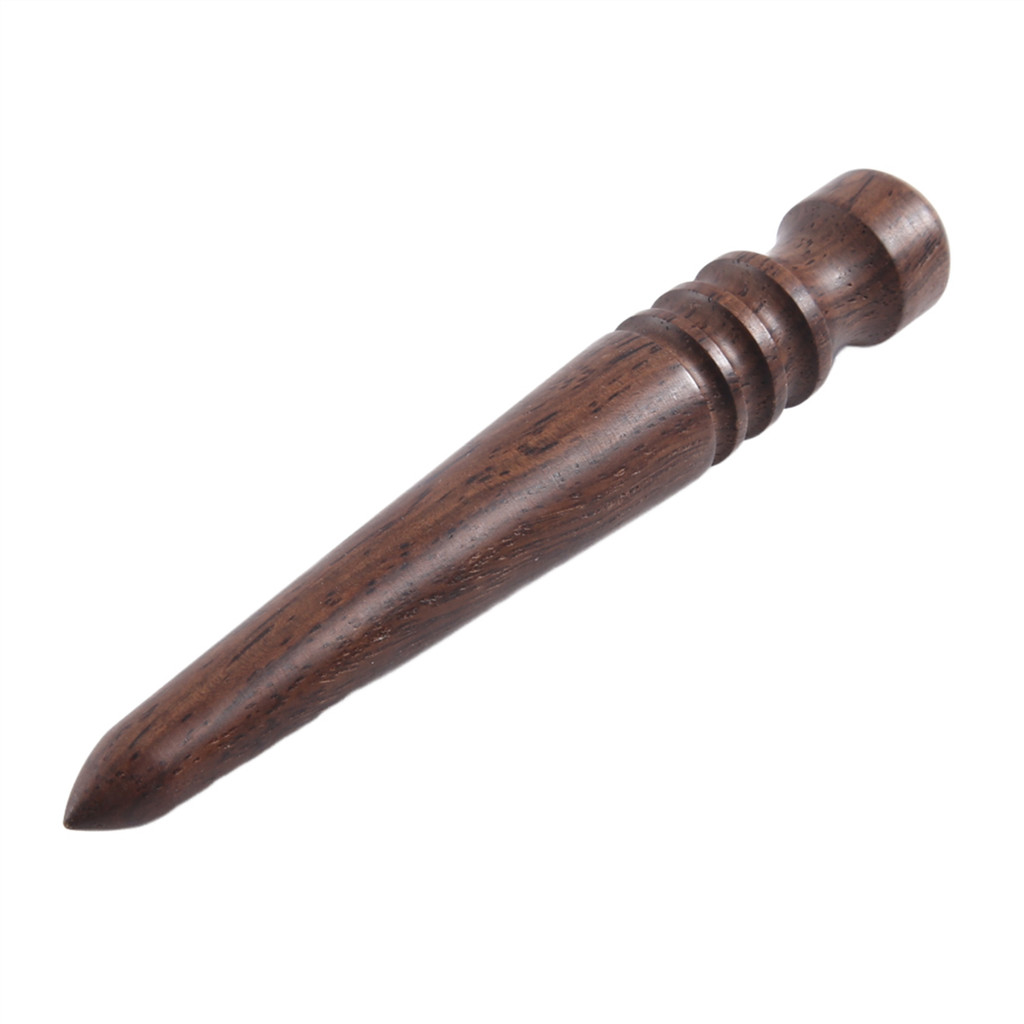 

Wooden Leather Burnisher Tool - Tapered Edge Slicker Features 4 Grooves for Burnishing of Various Leather Thicknesses