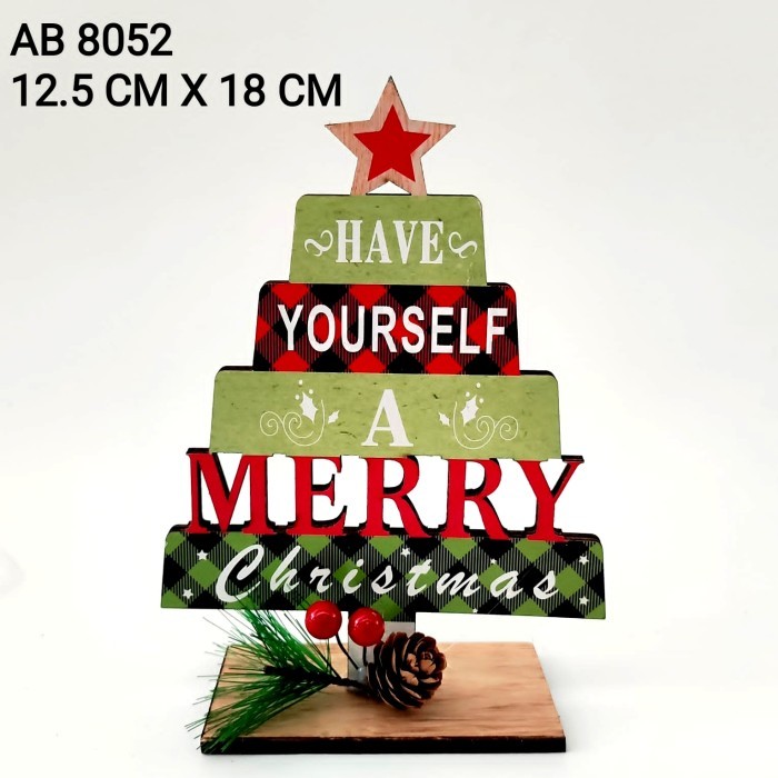 

Tulisan Merry Christmas Kayu Dekorasi Hiasan Natal Kado Parcel Murah - AB8052 MC KAYU
