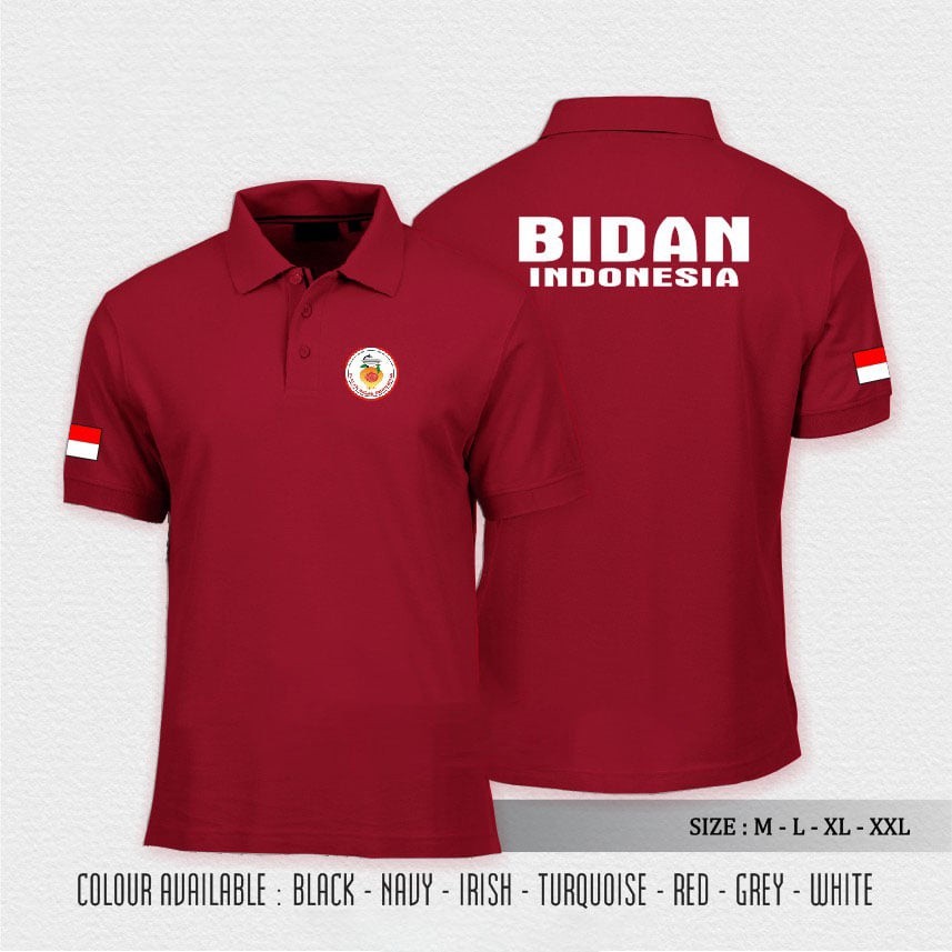 TERBARU polo shirt bidan indonesia / baju kerah bidan kesehatan BAJU SERAGAM