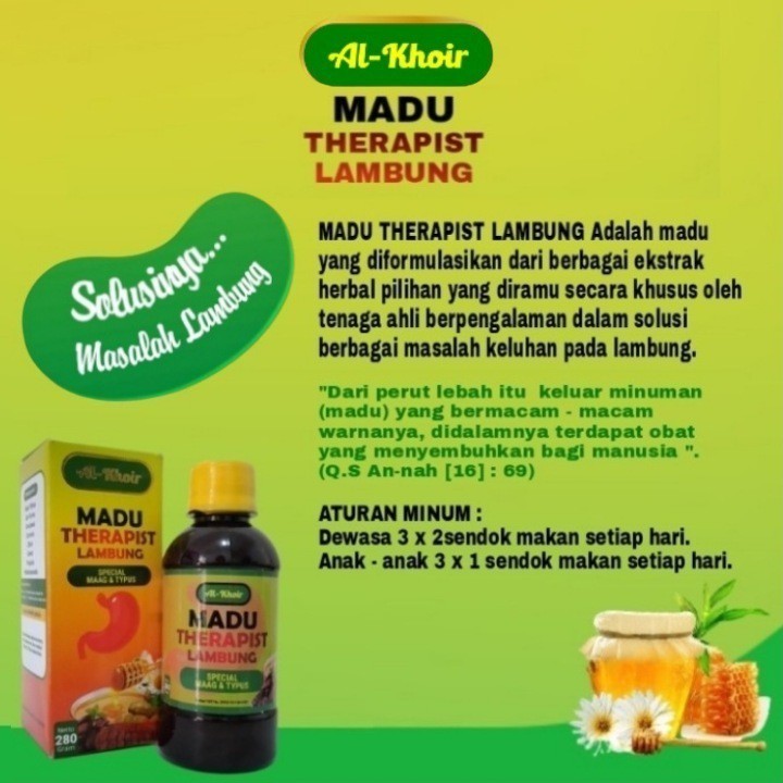 

Madu Sehat Lambung Therapist Al Khoir Spesial Maag dan Typus 280gr