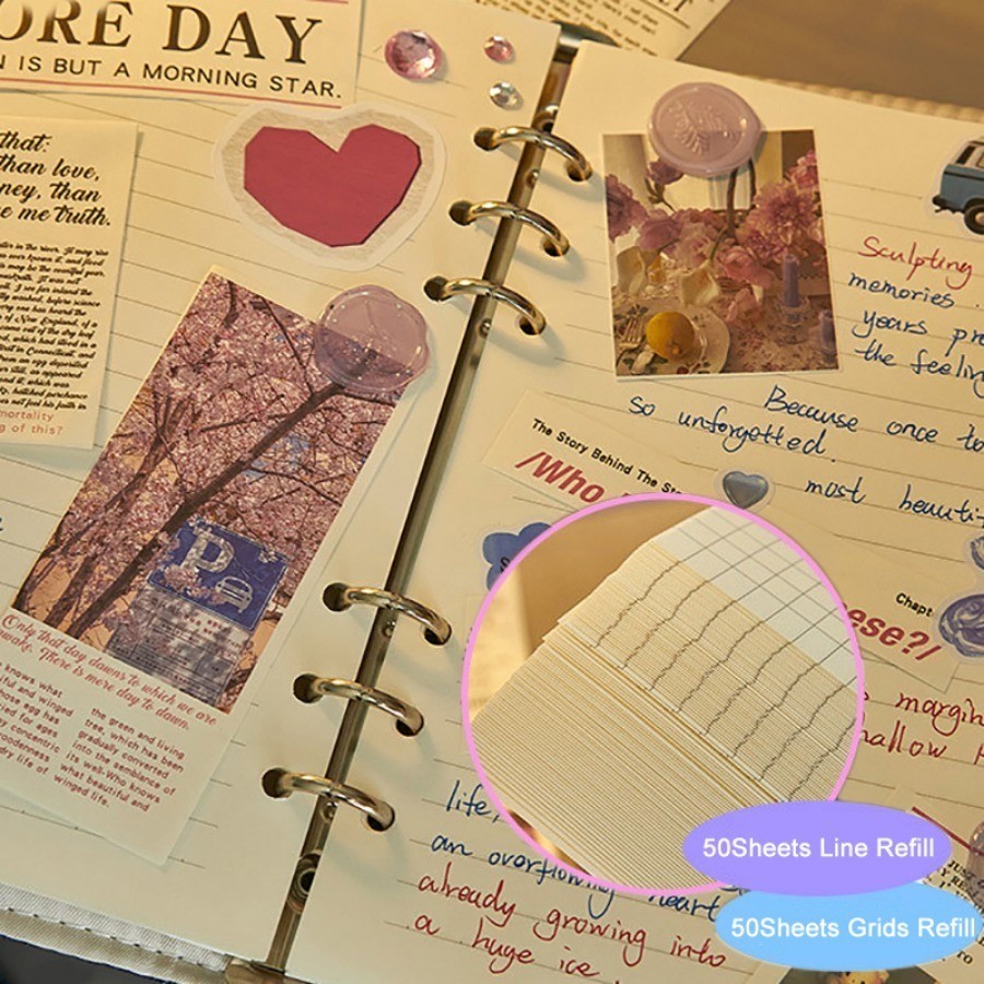 

Ay00! 200pages/100sheets Buku catatan berkualitas tinggi Buku catatan lepas gaya retro Buku catatan