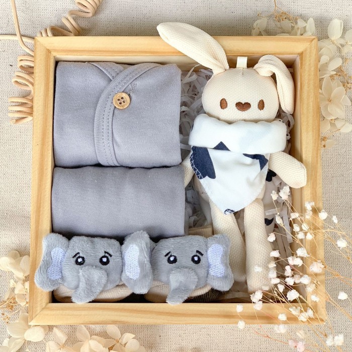 

[New Arrival] Lille Gifts - Hampers Baby Daily Set - Parcel Bayi - Grey + Boneka