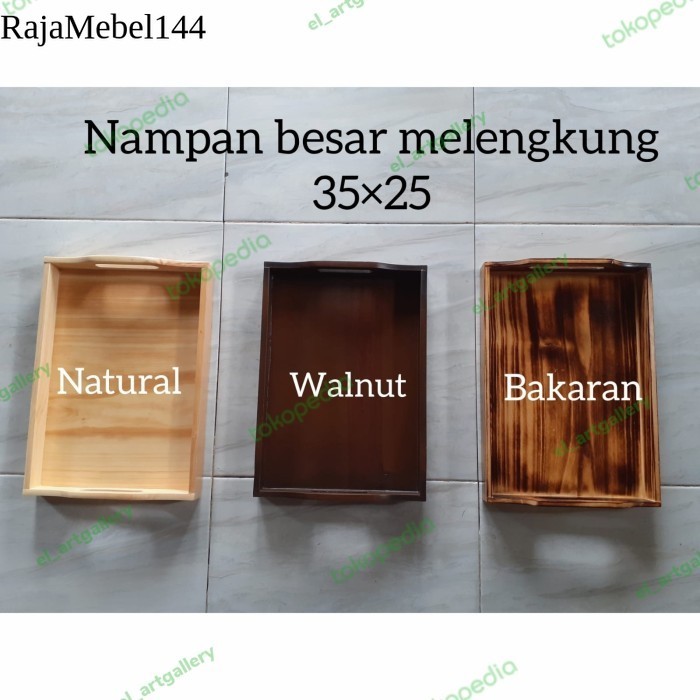 

Baki Kayu Pinus/ Nampan Kayu/Tray Kayu/ Baki Serbaguna uk 35x25cm - 35x25 Mlkg Ntrl laris manis