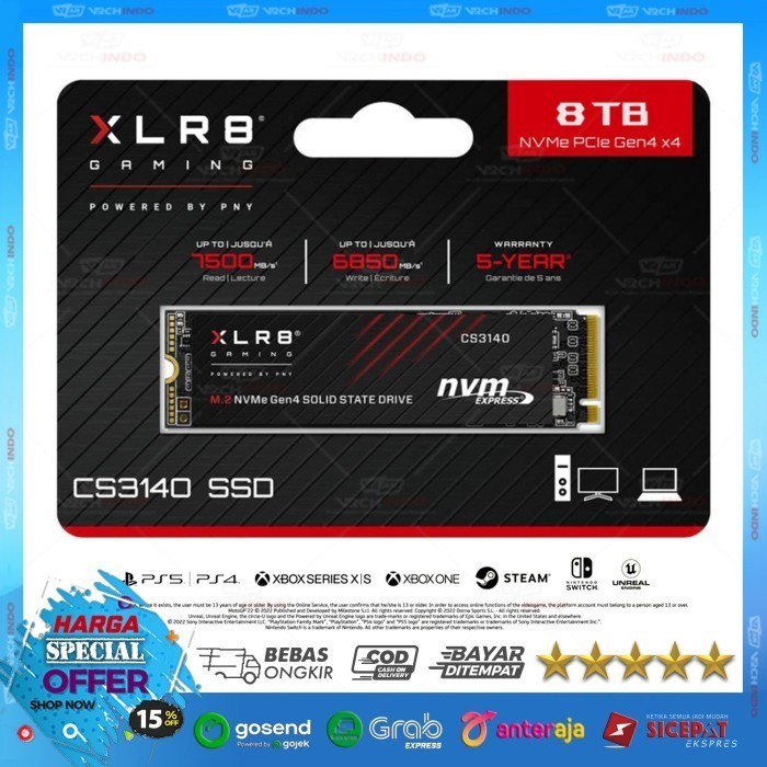 SSD NVMe M2 PNY XLRB 8TB CS3140 - SSD NVME PNY CS-3140 XLRB PCIe Gen4 X4 Top Brand USA 