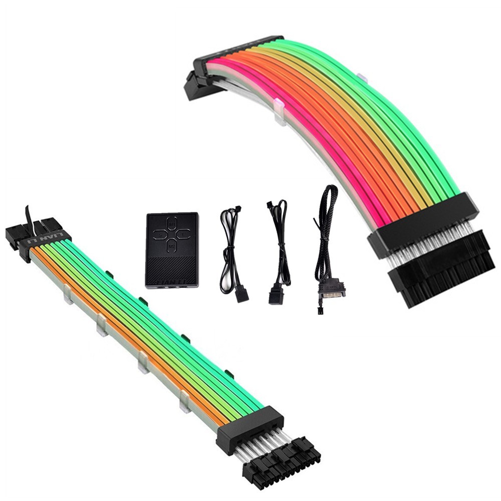 LianLi Strimer Plus V2, 5v A-RGB Power  Extesion Cable 24P+8PINX3  Kit, For Motherboard ATX 24pin PC