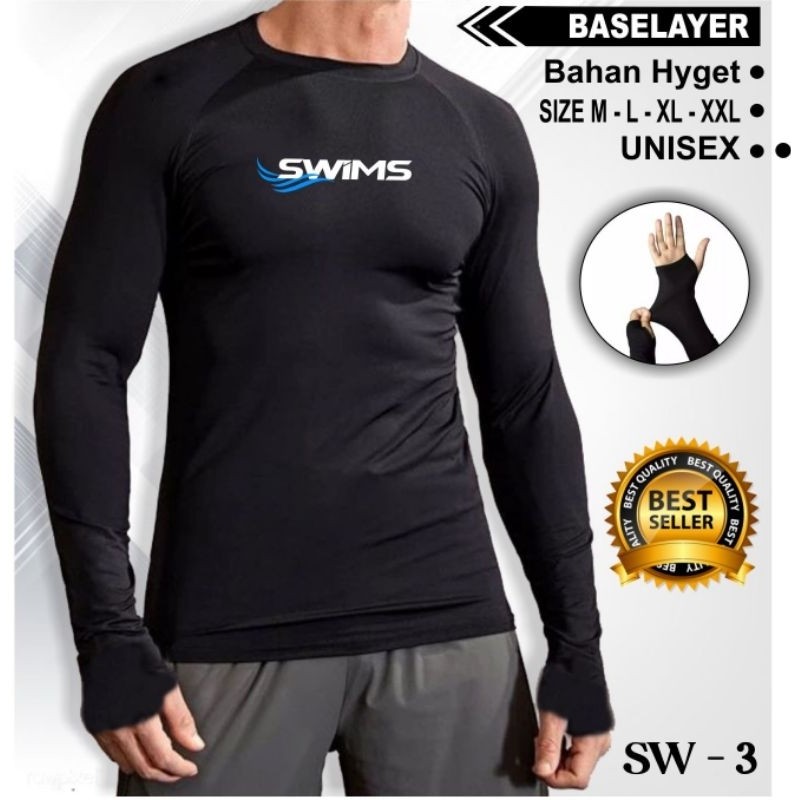 SPORTWEAR Baju renang pria lengan panjang / Kaos renang unisex adem M L XL XXL / baju renang diving 