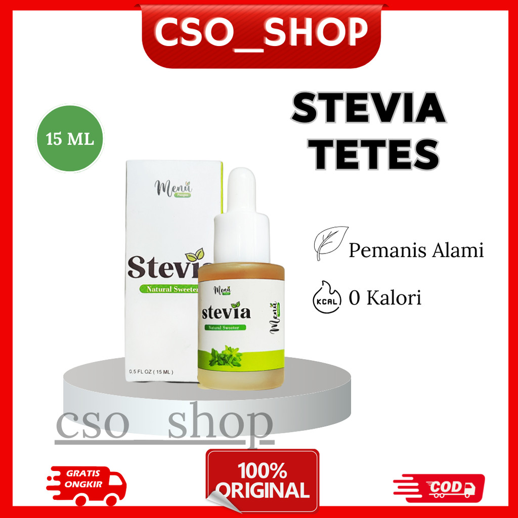 

(15 ML) Stevia Tetes Pemanis Alami - Gula Cair Diabetes Rendah Kalori - Stevia Alami MenuPangan