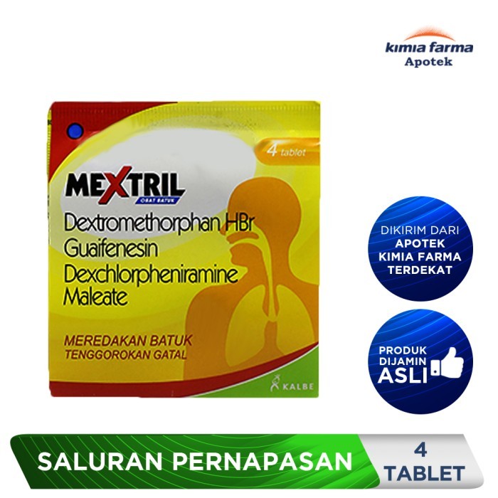 KFSALE MEXTRIL STRIP 4 TABLET / OBAT BATUK TIDAK BERDAHAK / KIMIA FARMA