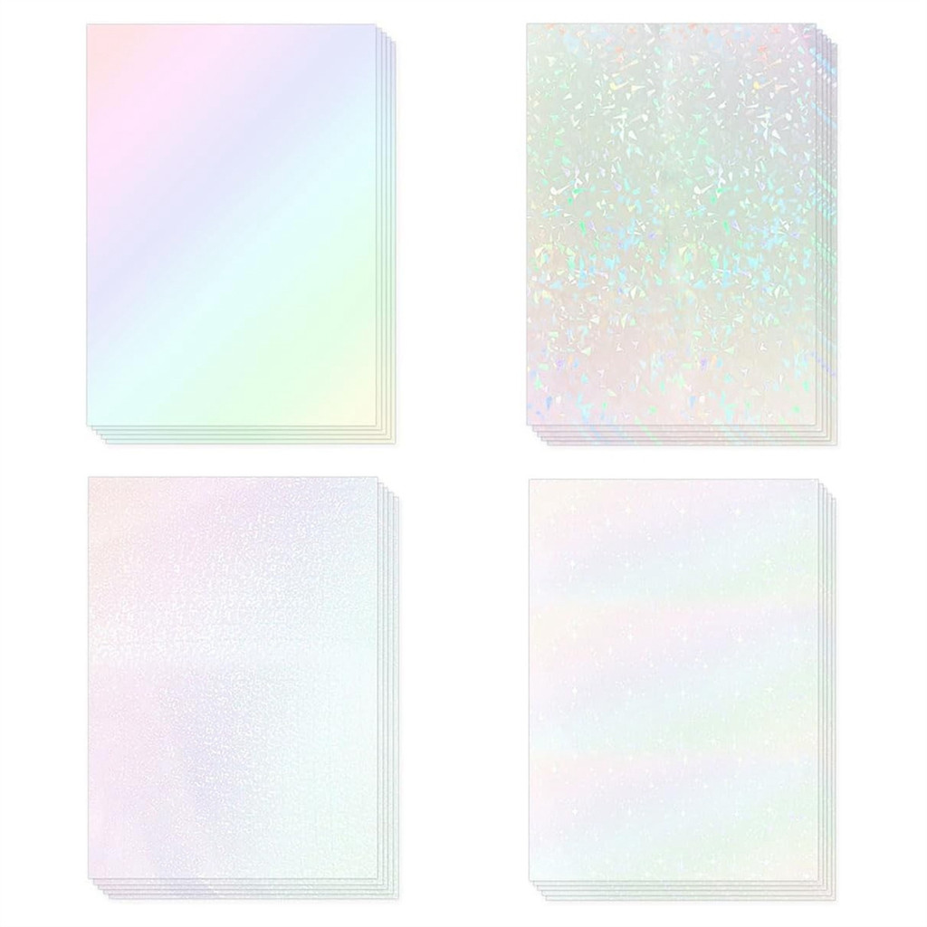 

20 Sheets Holographic Sticker Paper A4 Size Vinyl Lamination Stickers Film Waterproof Self Adhesive Laminate Sticker