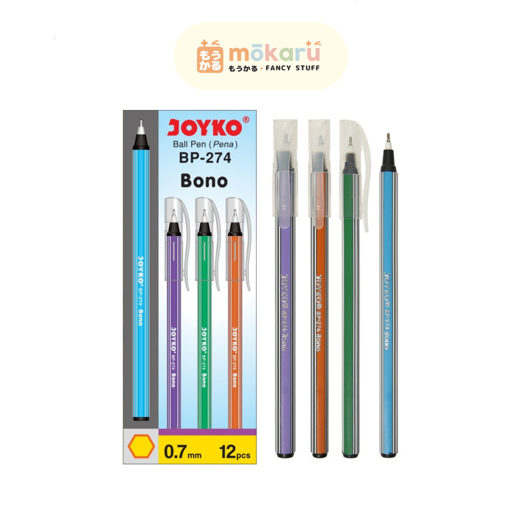 

DIJUAL LUSINAN Joyko Pulpen 0.7 BP-274 Bono Black / Pulpen Pena Joyko 0.7mm 1 Box isi 12 pcs / Ball Pen Pena