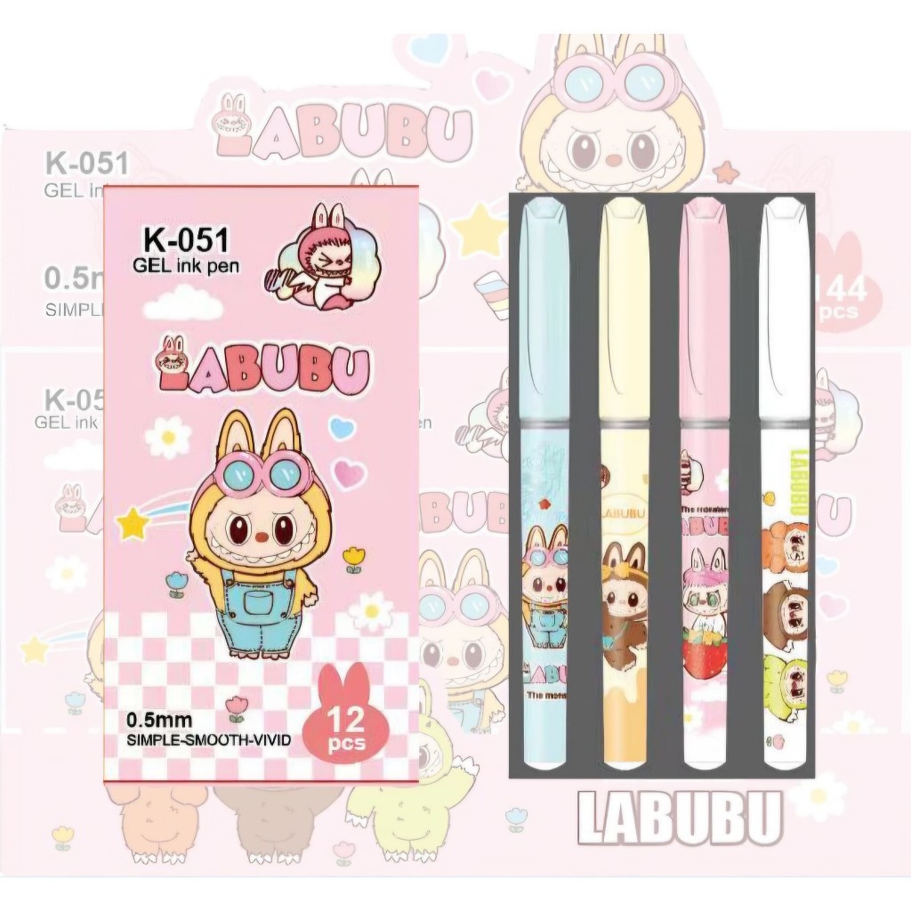 

(12pc) PEN GEL motif KUROMI SANRIO CINNAMOROLL PENA BALLPEN ipen LABUBU