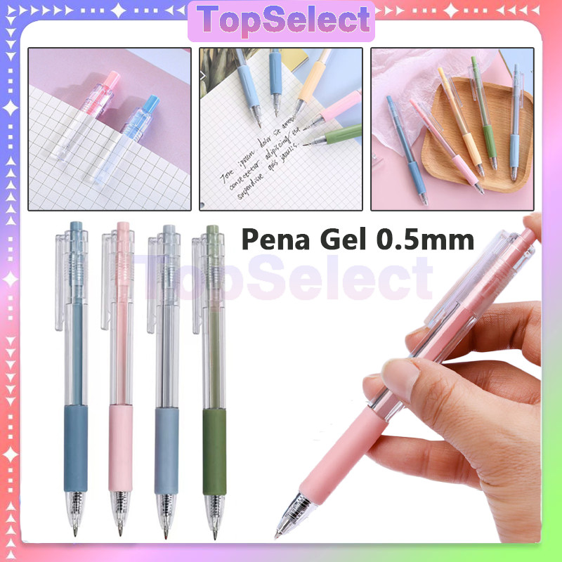 

Pulpen Cetekan Transparant Polos Pena Gel 0.5mm Tinta Hitam Alat Tulis Sekolah Kantor Pen Warna Warni Bolpoint Polos Murah